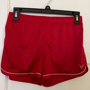 Justice red work out shorts